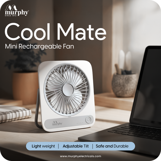 Murphy CoolMate Rechargeable Mini Fan | Portable Desk Fan