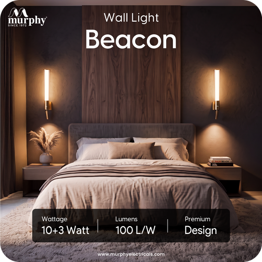 Murphy DualGlow 15W (10W+5W) Wall Light | 3 Color | Gold Finish | With Adjustable Reading Spotlight