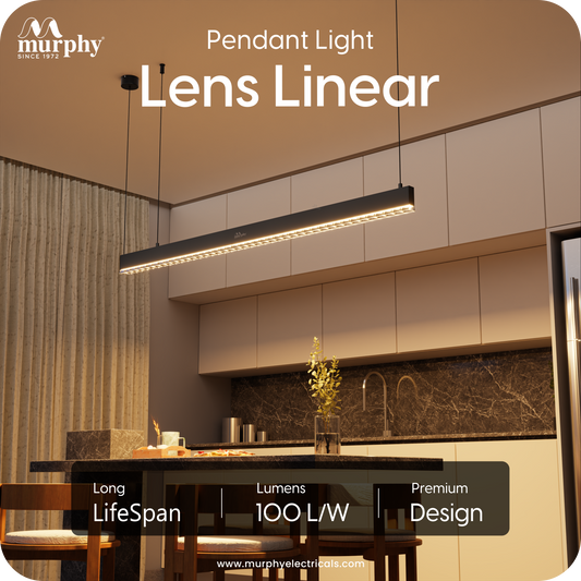 Murphy Black 4ft LED Hanging Profile Pendant Light (Lens Model)