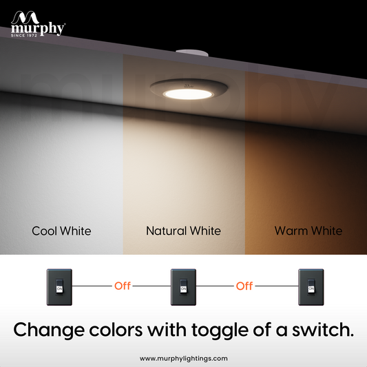 Murphy 3W Aura LED 3-IN-1 Color Changing Down Light : Cool White + Warm White + Natural White