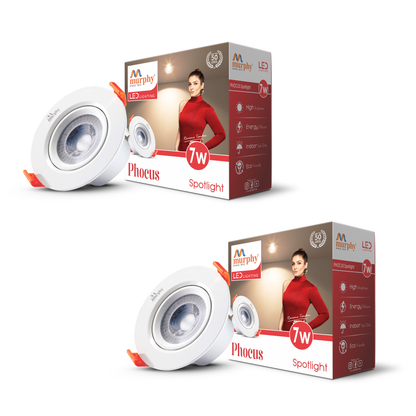 Murphy 7W PHOCUS LED Spot Round Panel Light Ceiling Downlight for Concealed & Junction Box