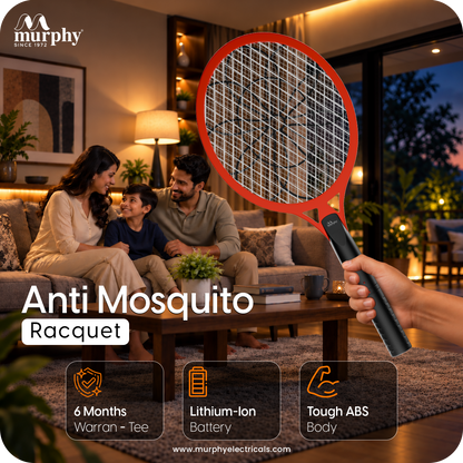 Murphy Anti Mosquito Racket with LED Torch | Rechargeable Electric Mosquito Bat | High Power Insect Killer Racket | 6 Months Warranty | Made in India