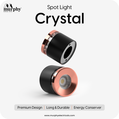 Murphy 3W Crystal Black Rose Gold Cylindrical COB Surface Light