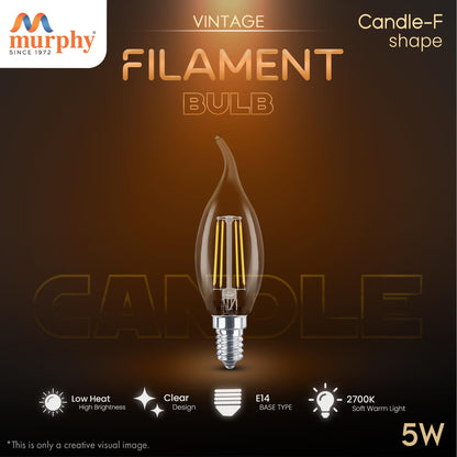 Murphy 5-watt Flame Shape Filament Candle LED Bulb Home & Decoration Bulb Base: E14