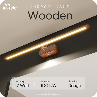 Murphy 12W 3-IN-1 Wooden Finish Mirror Light