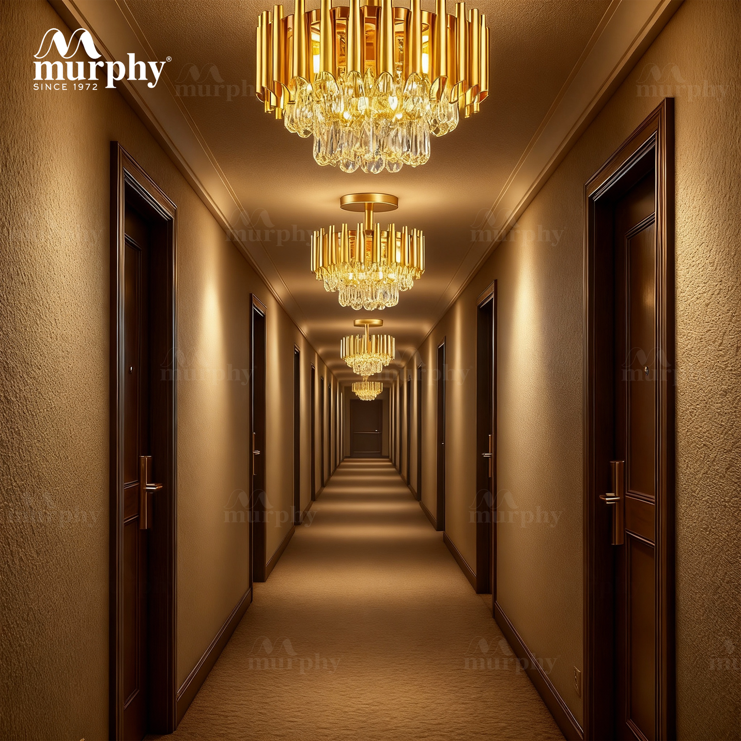 Murphy Golden Mamba Crystal Pendant Light | Luxury Chandelier | Crystal Tube Design | Premium Ceiling Light
