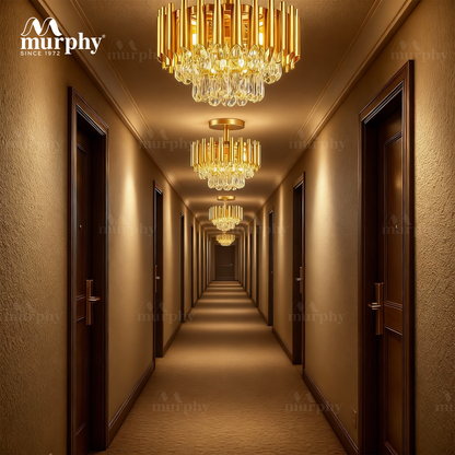 Murphy Golden Mamba Crystal Pendant Light | Luxury Chandelier | Crystal Tube Design | Premium Ceiling Light
