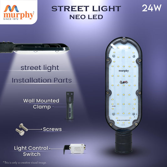 24W LED NEO Street Light -(PVC MODEL)- With Auto On Off Driver