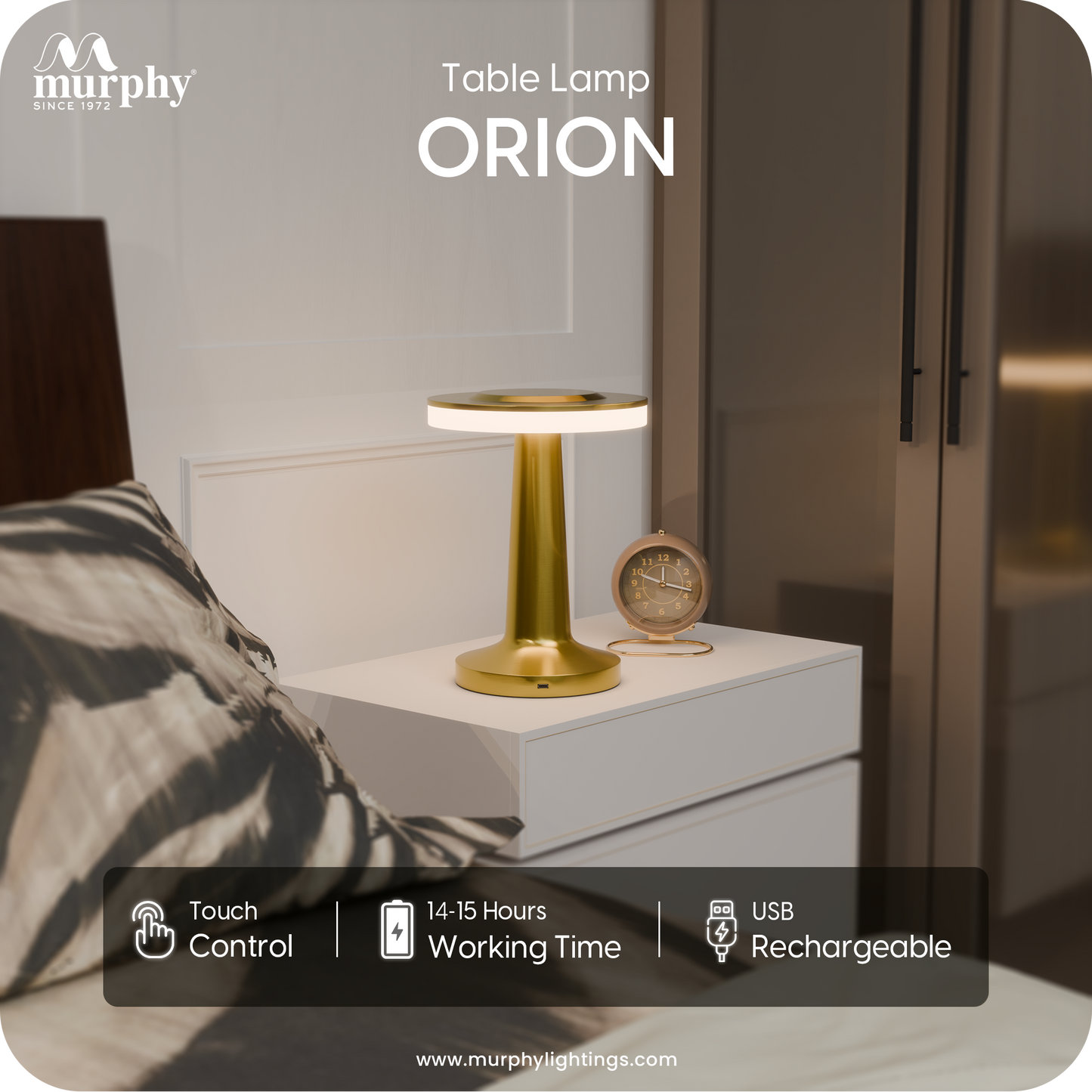 Murphy Gold Touch LED Table Lamp