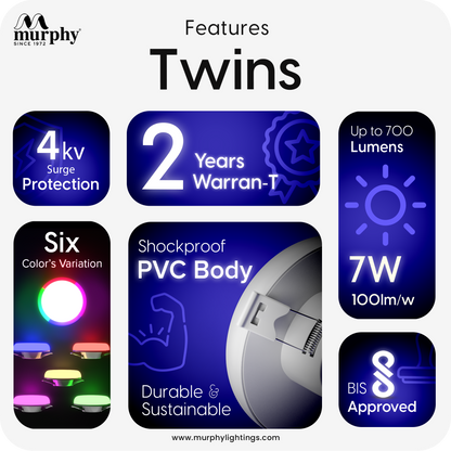 Murphy 7W+7W Twins LED Double Color Deep Junction Box Down Light