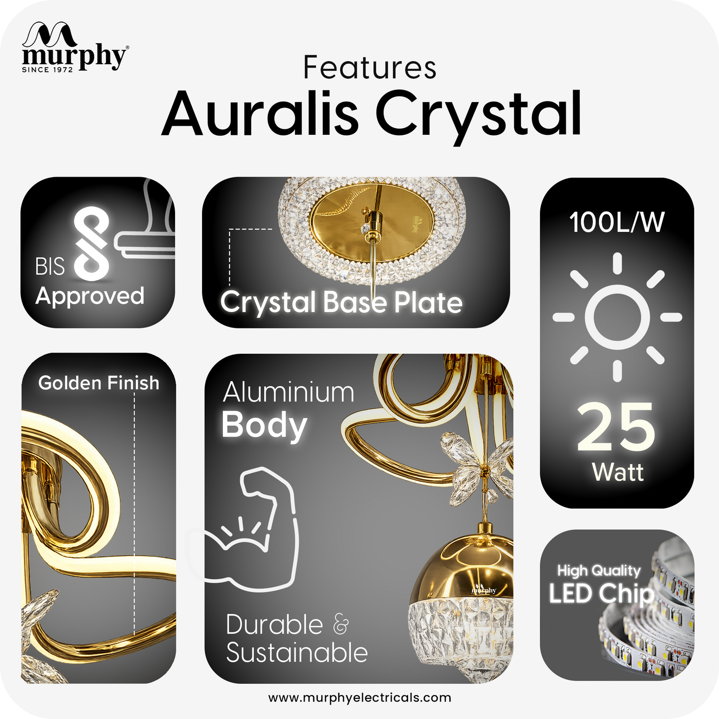 Modern LED Crystal Pendant Chandelier 3 in 1 Color Changing | Adjustable Gold Hanging Ceiling Light for Living Room, Bedroom, Dining Room & Hallway