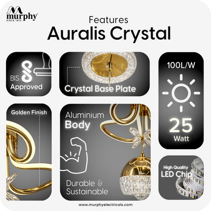 Modern LED Crystal Pendant Chandelier 3 in 1 Color Changing | Adjustable Gold Hanging Ceiling Light for Living Room, Bedroom, Dining Room & Hallway