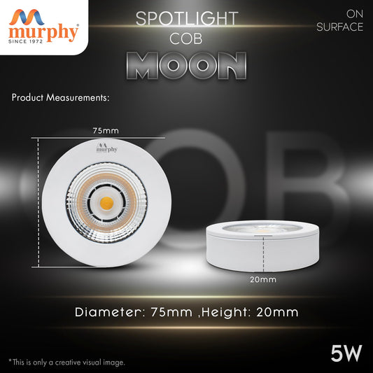 Murphy 5 Watt Moon Round Led COB Surface Cabinet/Ceiling Down Light