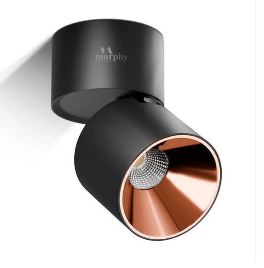 Murphy Ador 6W LED Surface COB Spot Light | Rose Gold Reflector | Warm White | 360° Rotatable & 90° Adjustable | Aluminium Body | 4kV Surge Protection | BIS Approved | 2 Year Warranty