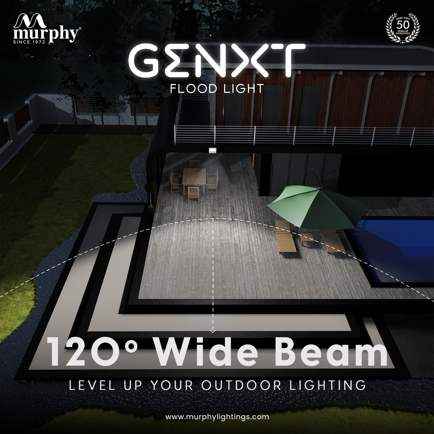 Murphy LED 80W Genxt  Flood Light-With Auto On Off Driver