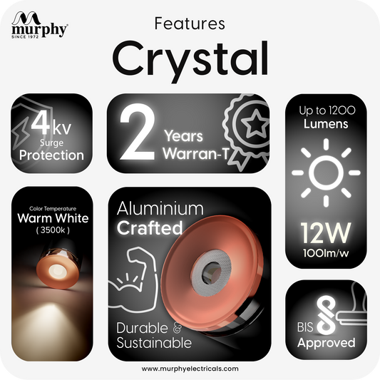 Murphy 12W Crystal Black Rose Gold Cylindrical COB Surface Light