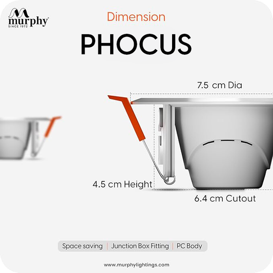 Murphy 3W PHOCUS LED Spot Round Ceiling Downlight for Concealed & Junction Box Fitting