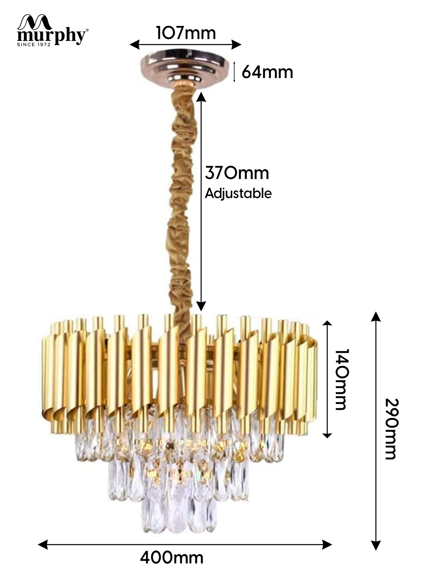 Murphy Golden Mamba Crystal Pendant Light | Luxury Chandelier | Crystal Tube Design | Premium Ceiling Light
