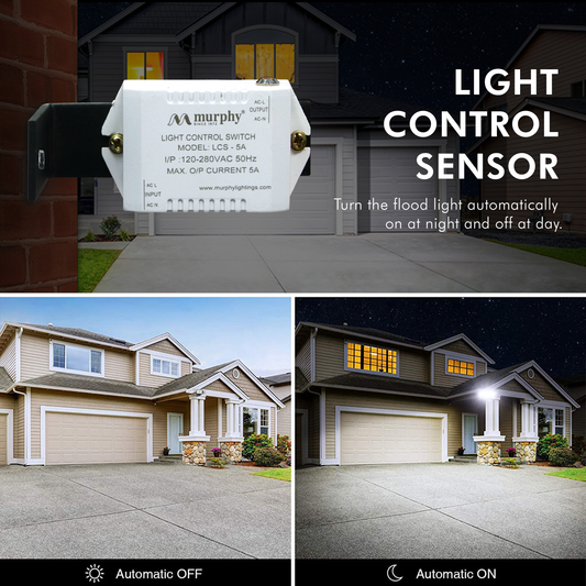 Murphy LED 200W OptiX Flood Light With Auto On/Off Day Night Light Sensor