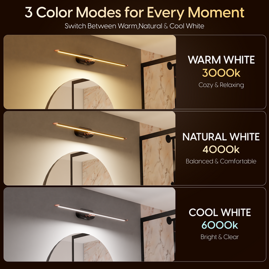 Murphy 12W 3-in-1 LED Mirror Light – Rose Gold