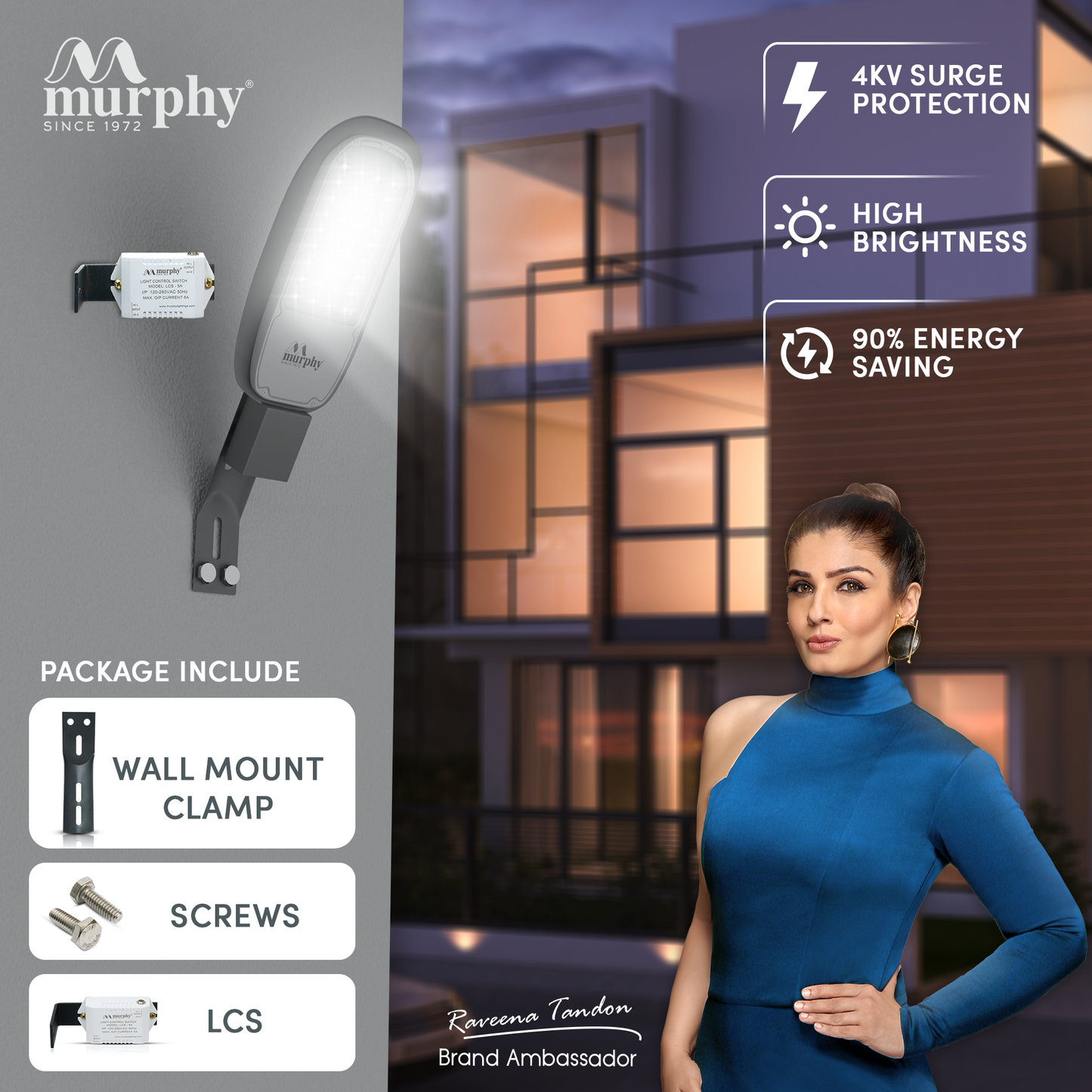Murphy LED 50W Lenza-X Street Light With Auto On/Off Day Night Light Sensor