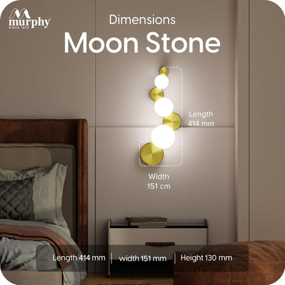 Murphy Moon Stone 12W LED Wall Light | 3 Color | Gold Finish |