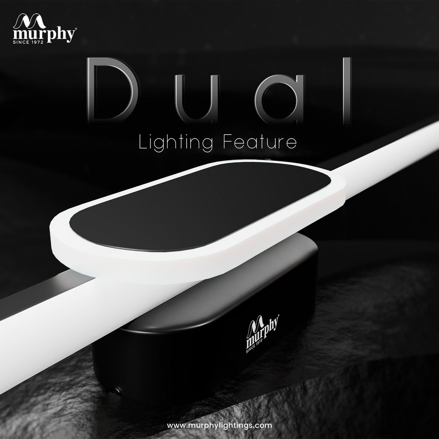 Murphy 16+2W 2FT 3-IN-1 Colour Black Finish Mirror Twins Light