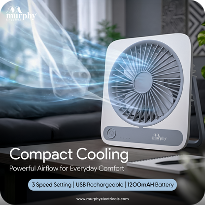 Murphy CoolMate Rechargeable Mini Fan | Portable Desk Fan