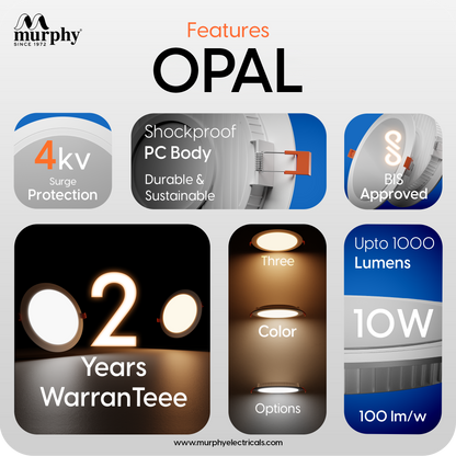 Murphy 10W OPAL Round Recess Panel Light