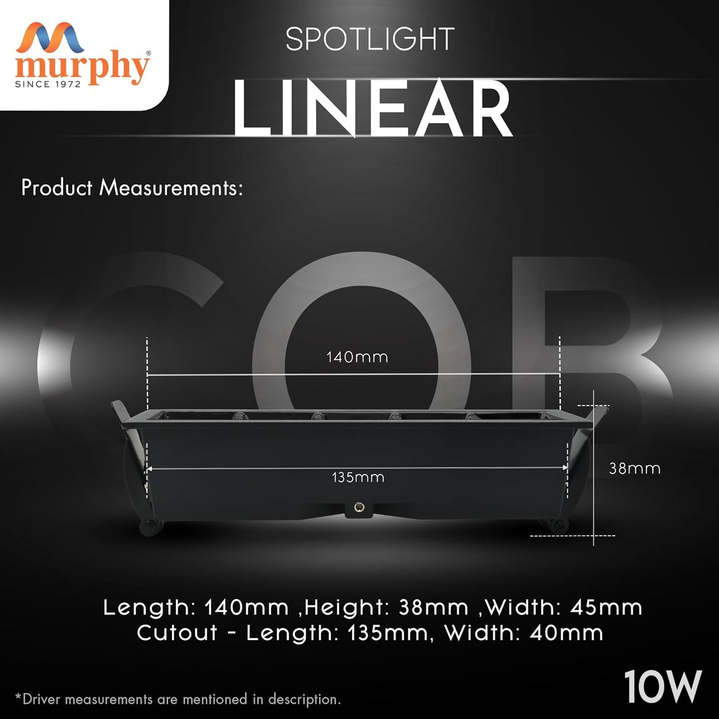 Murphy 10W Premium Black Finish Laser COB Spot Light