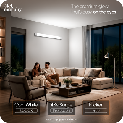Murphy MaxGlow LED Tube Light, | Cool White 6500K | Aluminium & PC Body | BIS Approved | 4kV Surge Protection| 2 Year Warranty | Pack of 2