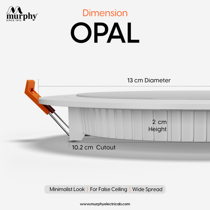 Murphy 10W OPAL 3-IN-1 Color Changing Round Recess Panel Light : CW+WW+NW