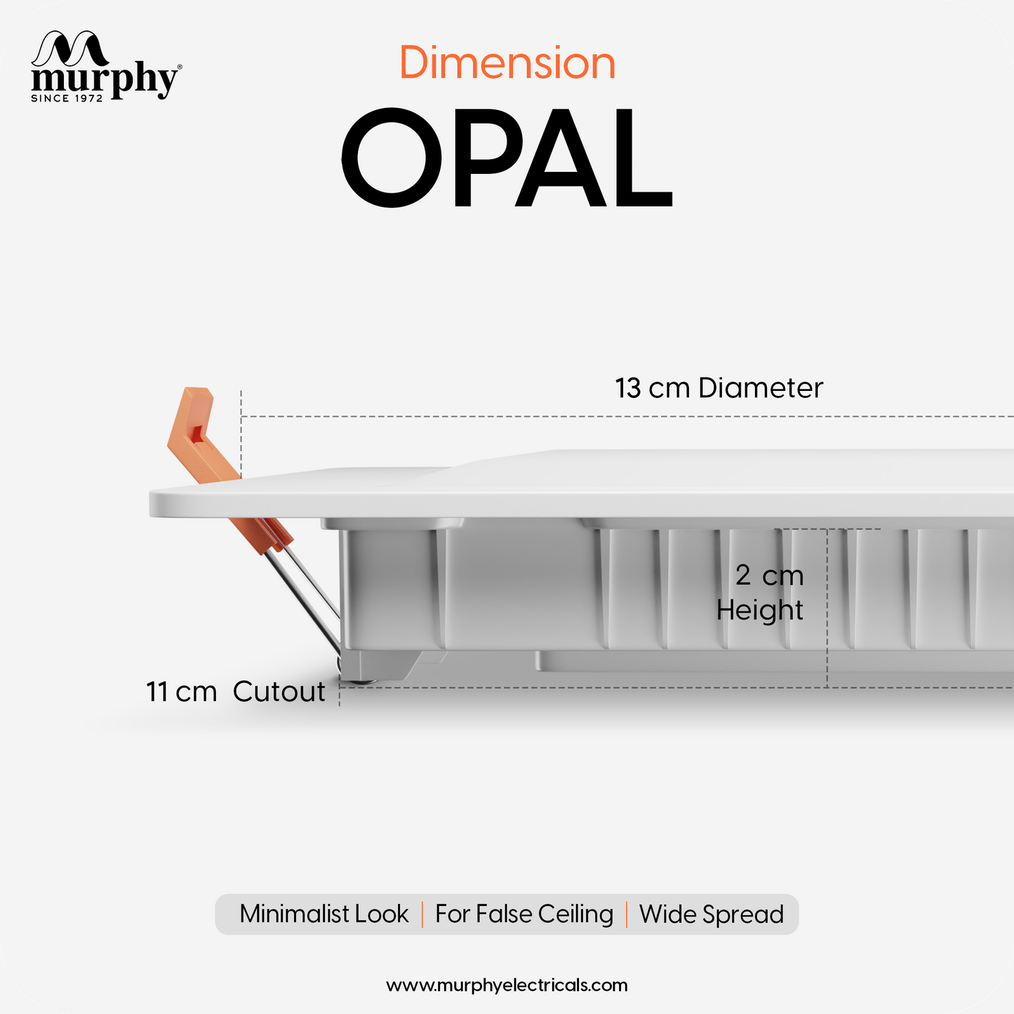 Murphy 10W OPAL 3 Color Changing Square Recess Panel Light : CW+WW+NW