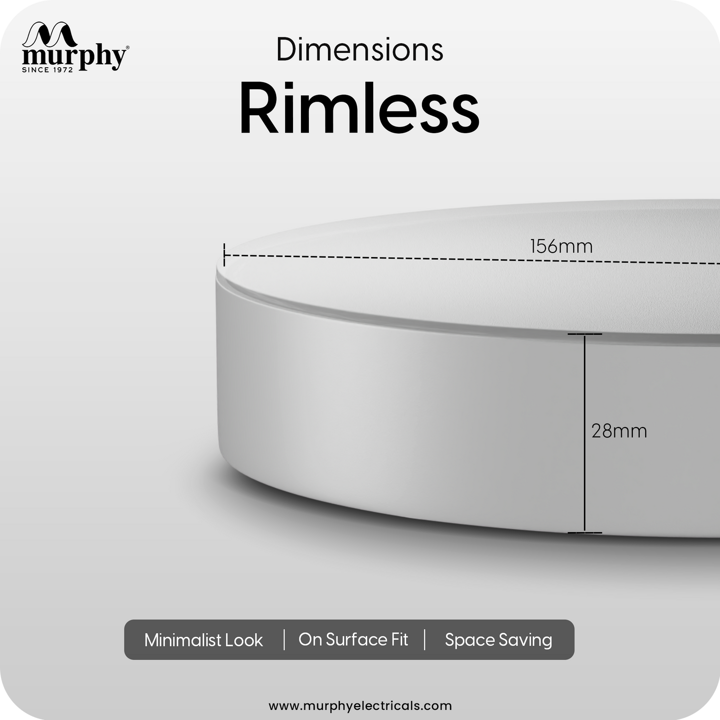 Murphy 18W Rimless Round Surface Panel Light