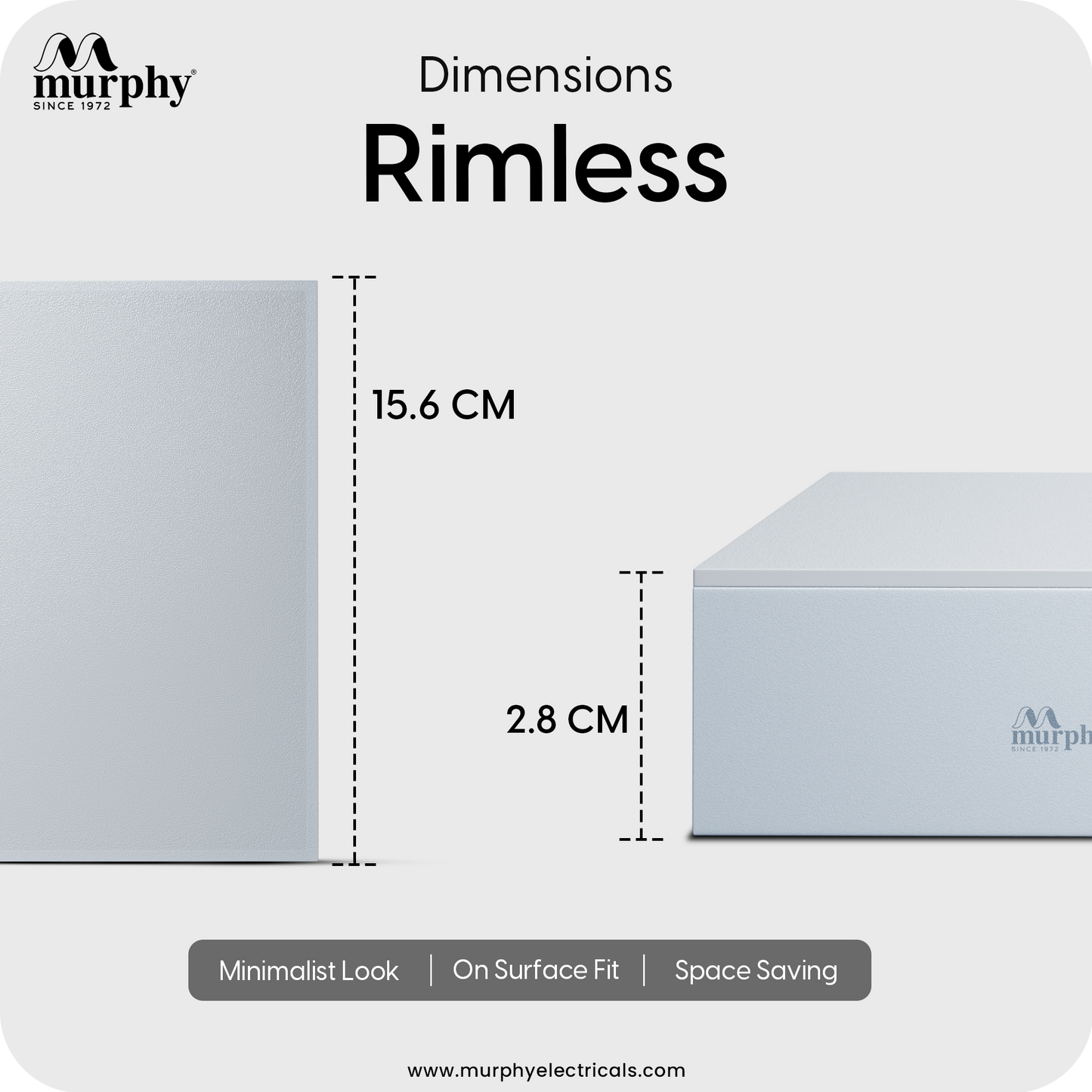 Murphy 18W Rimless Square Surface Panel Light