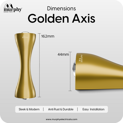 Murphy Golden Axis 6W LED Up Down Wall Light | Warm White | Premium Gold Finish | Aluminium Body | Decorative Indoor Wall Lamp | 2 Year Warranty