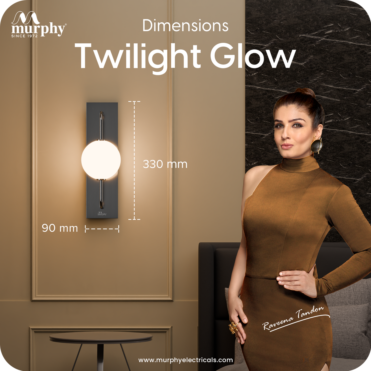 Murphy Twilight Glow 9W Wall Light | 3-in-1 Color Changing LED (Warm White/Cool White/Natural White) with 2-Year Warranty | Modern Premium Lamp