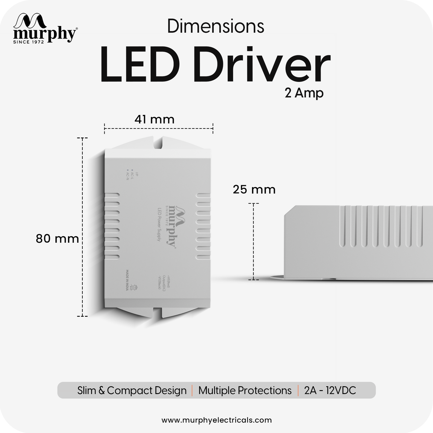 Murphy 25W 2A LED Strip Light Driver