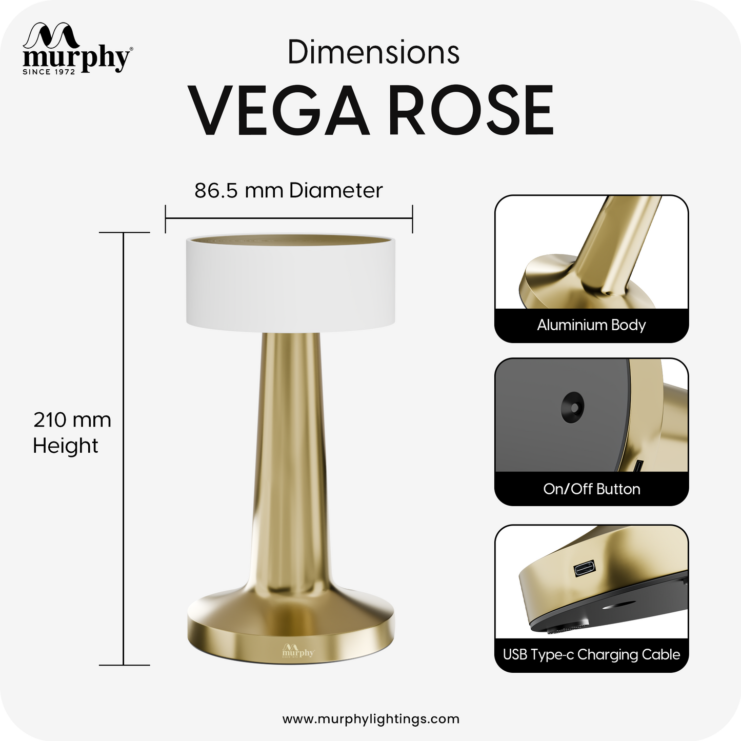 Murphy Rechargeable Table Lamp
