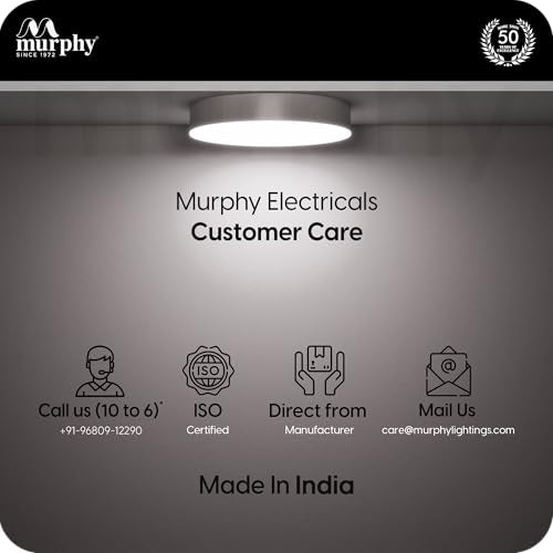 Murphy 10W Surface Mounted Rimless Radar Motion Sensor LED Light (Cool White, Auto ON/Off, White Body) – Smart Ceiling Light for Indoor Use with 6-Month Warranty