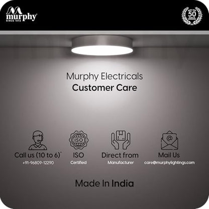 Murphy 10W Surface Mounted Rimless Radar Motion Sensor LED Light (Cool White, Auto ON/Off, White Body) – Smart Ceiling Light for Indoor Use with 6-Month Warranty
