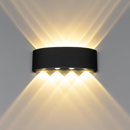 Murphy Premium 4-Up + 4-Down LED Wall Light – 2-Year Warranty | IP65 Waterproof Outdoor/Indoor Lamp |Warm White Glow | Shockproof Aluminium | Modern Architectural Lighting