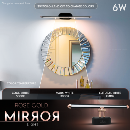 Murphy 6W 3-IN-1 Rose Gold Finish Mirror Light