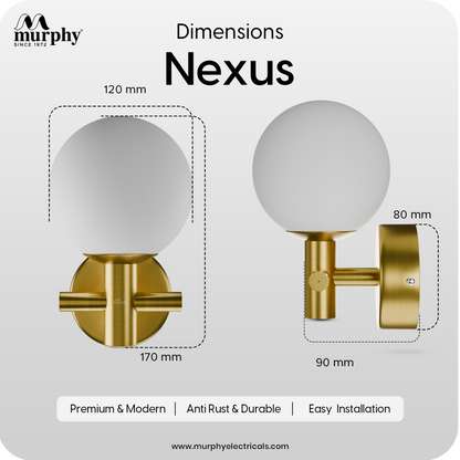Murphy Nexus 6W Decorative Wall Light | 3 Color | Gold |