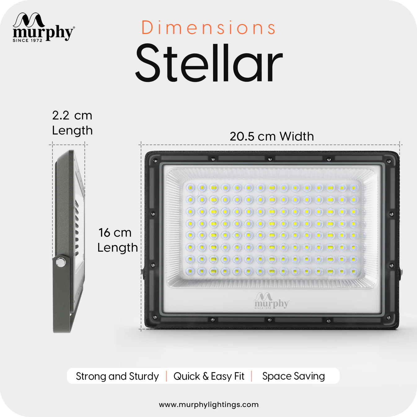 Murphy Stellar 50W LED Flood Light with Auto Day/Night Sensor | Cool White | Outdoor Security Light
