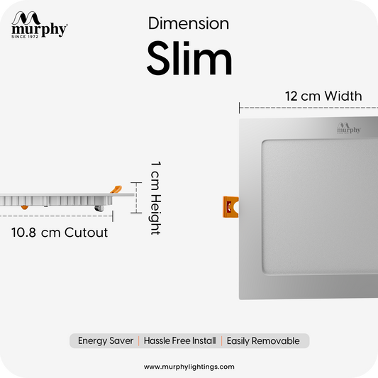 Murphy 9W Slim Square Recess Panel Light