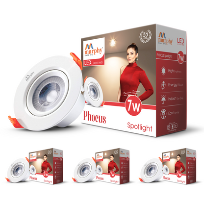 Murphy 7W PHOCUS LED Spot Round Panel Light Ceiling Downlight for Concealed & Junction Box