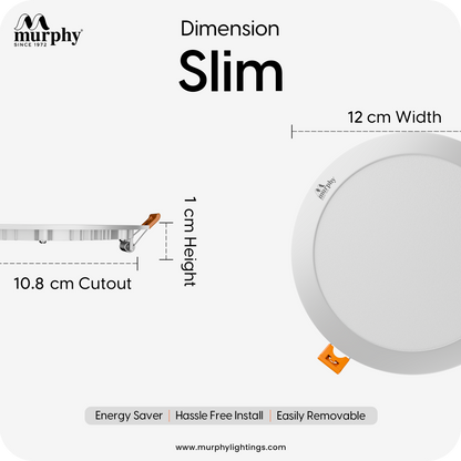 Murphy 9W Slim Round Recess Panel Light