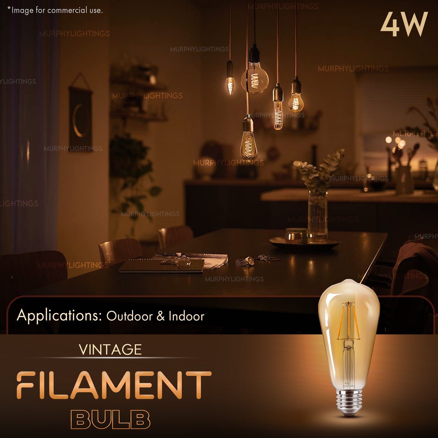 MURPHY LED E27 VINTAGE FILAMENT BULB