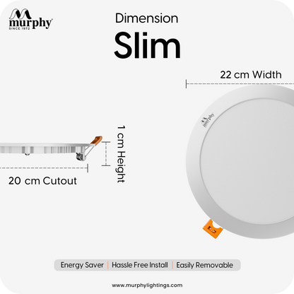 Murphy 22W Slim Round Recess Panel Light